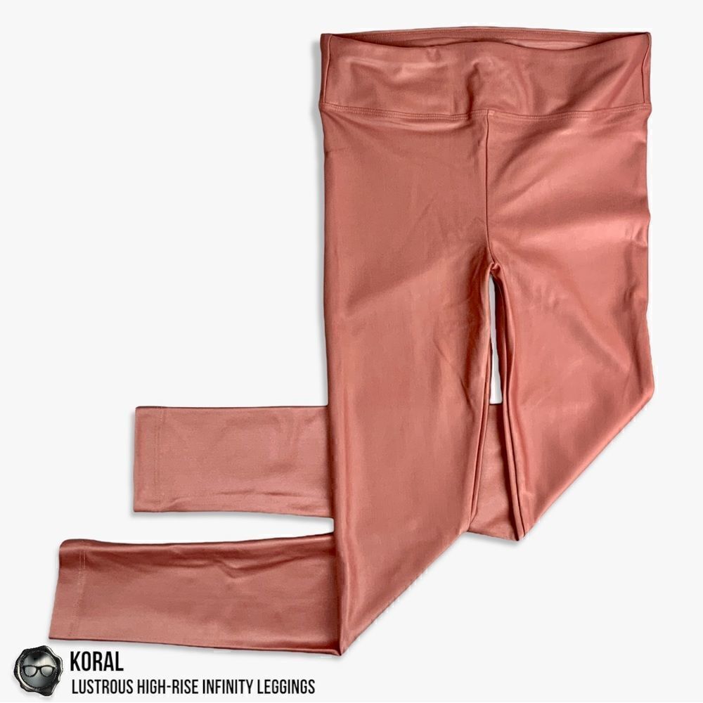 KORAL LUSTROUS INFINITY HIGH-RISE LEGGINGS IN SAND SHEEN PINK WOMEN’S SIZE SMALL - Picture 5 of 14